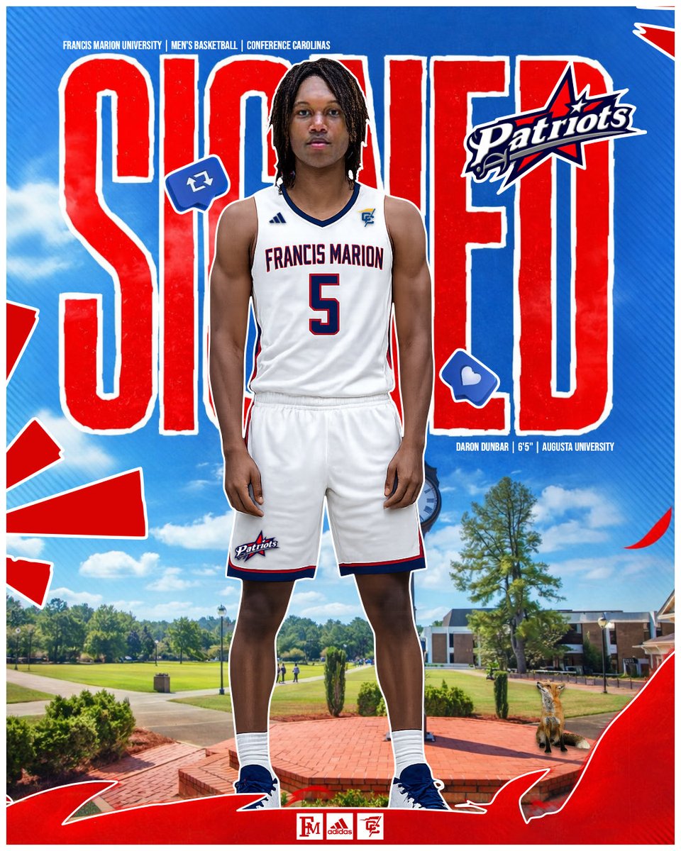 FMUmbball's tweet image. 𝐒𝐈𝐆𝐍𝐄𝐃 ~ DaRon Dunbar ‼️ 

Pat Nation, help us welcome one of our newest Patriots to The Swamp!

#SwampEm! /// #ThreeStripeLife! | #GoPatsGo! | #FortifiedMindset!