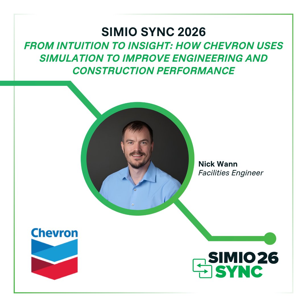 simio's tweet image. How does simulation uncover hidden constraints in complex engineering and construction systems? At #SimioSync2026, see how Chevron uses simulation to move beyond intuition and support safer, faster decisions.
Register now: hubs.ly/Q04cLS3R0

#Energy #Conference #Simulation