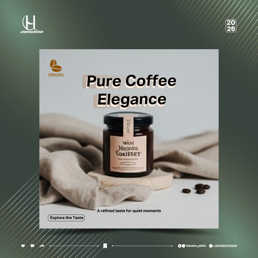 ZannounHaneen's tweet image. More than coffee… it’s a visual experience ☕✨
Design meets mood — where every detail speaks premium.
Start your day right 🤎

#coffee #socialmediadesign #branding #premium #design