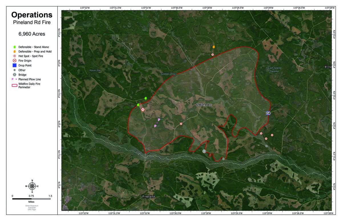GaTrees's tweet image. 🔥 Pineland Rd Fire Update:
• 6,960 acres
• 10% contained
• Started April 18

Drought + fire weather are driving conditions. An Incident Management Team will be active tomorrow.

⚠️ Avoid the area &amp;amp; follow local officials’ guidance.

#EmergencyResponse #FirstResponders