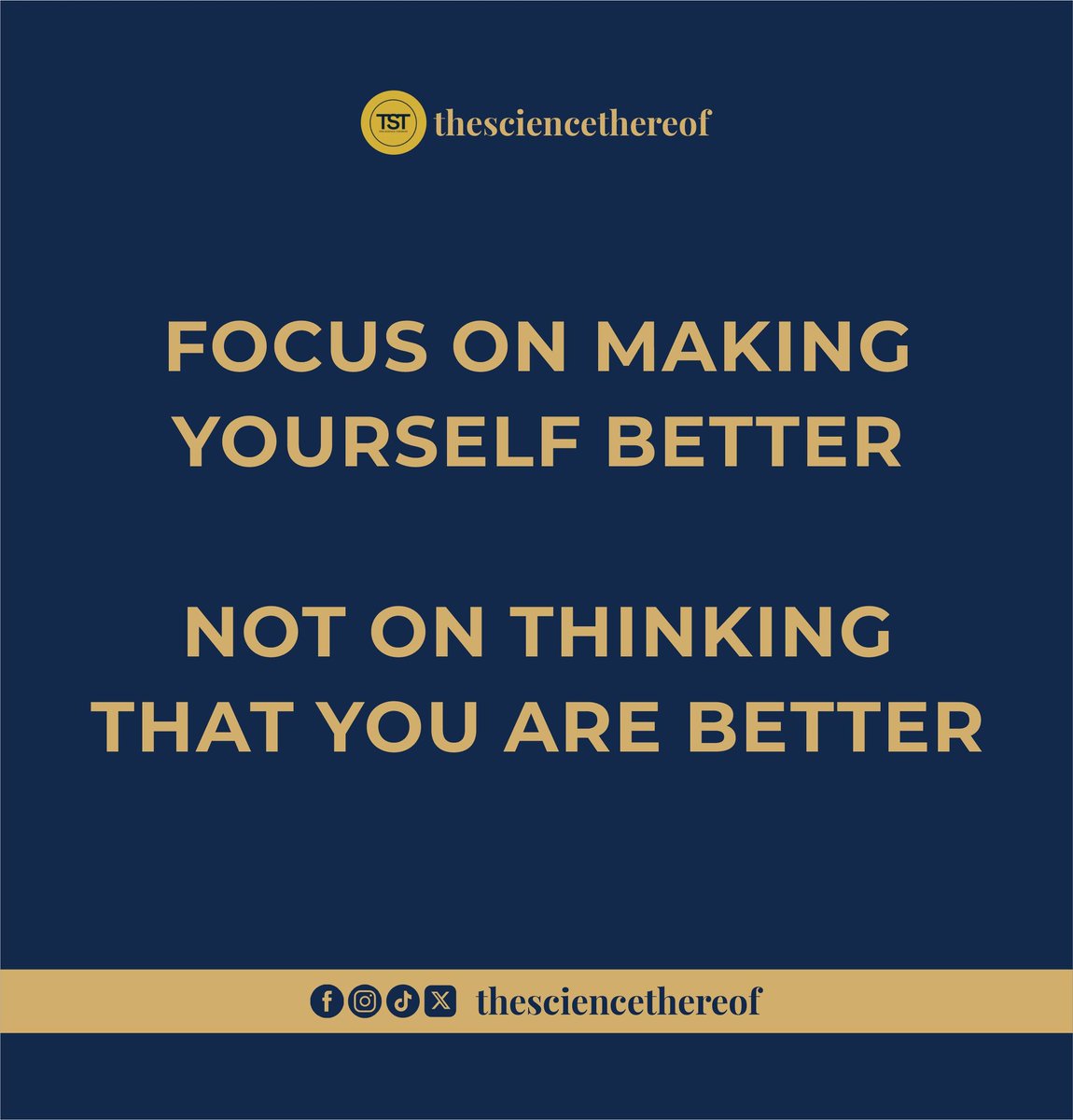ScienceThereof's tweet image. Quiet improvement beats loud comparison every time. Shift your energy from proving yourself to improving yourself, the results will speak without you saying a word.

Love Wisdom? Follow @thesciencethereof for more daily content.

#Motivation  #SelfImprovement #StayHumble