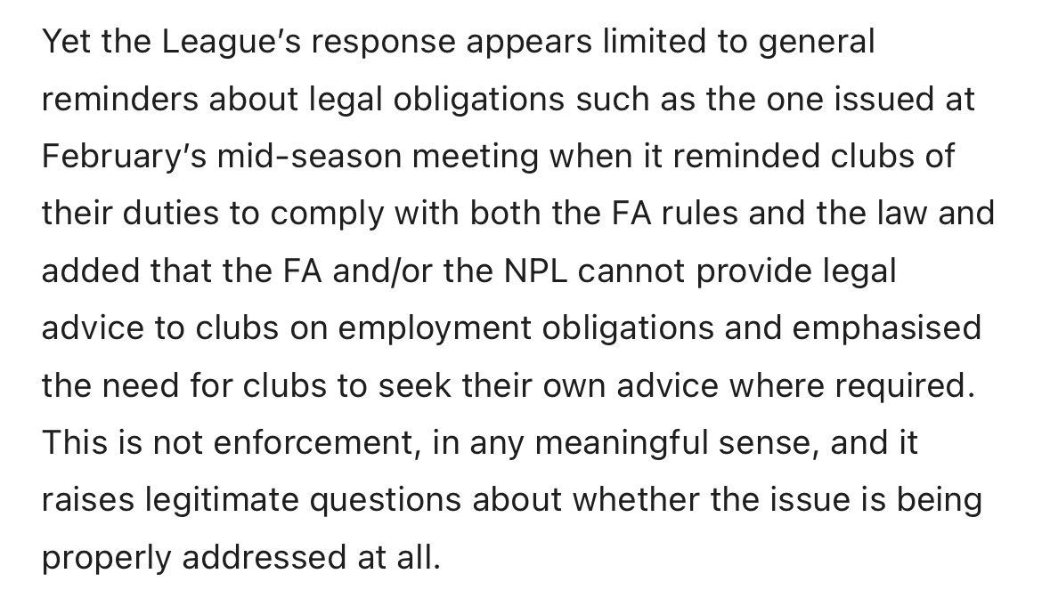 Time for financial fair play in the Northern Premier League?  
<a href="/KieranMaguire/">Kieran Maguire</a> <a href="/FairGameUK/">Fair Game</a> 

Full story here: 
nowtmuchtosay.wordpress.com/2026/04/18/is-…