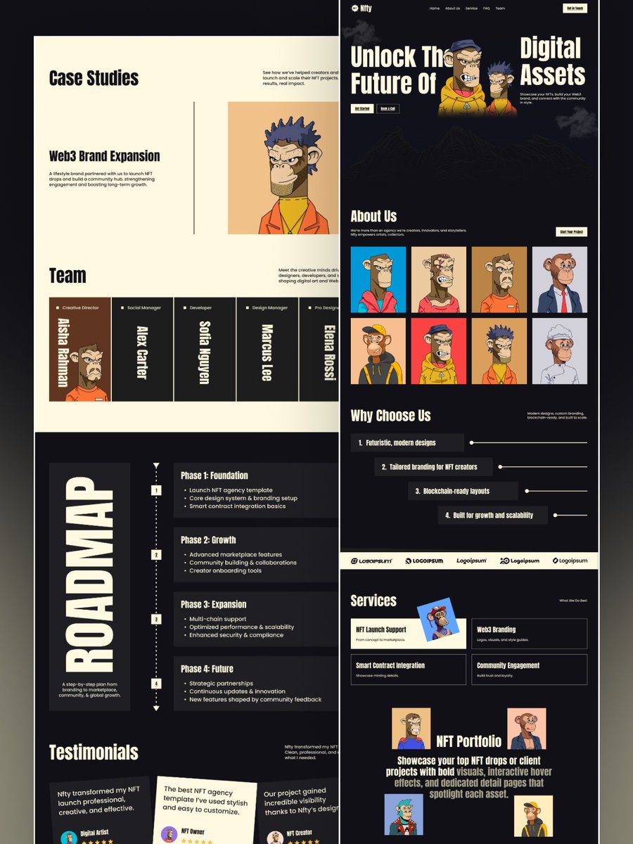 Grooic's tweet image. 🚀 Nfty - NFT Agency Figma Template! ✨

modern UI kit designed for NFT agencies, @crypto startups, and Web3 creators. 

🔗 Link in the Comment Box 👇

#ad #NFT #Web3 #Crypto #Figma #UIDesign