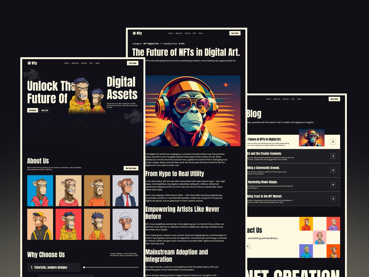 Grooic's tweet image. 🚀 Nfty - NFT Agency Figma Template! ✨

modern UI kit designed for NFT agencies, @crypto startups, and Web3 creators. 

🔗 Link in the Comment Box 👇

#ad #NFT #Web3 #Crypto #Figma #UIDesign