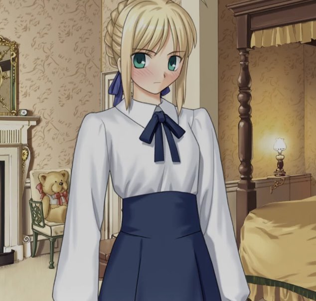 nekohakuuu's tweet photo. Blushing saber is so cutee https://t.co/9iHwkSwaD9