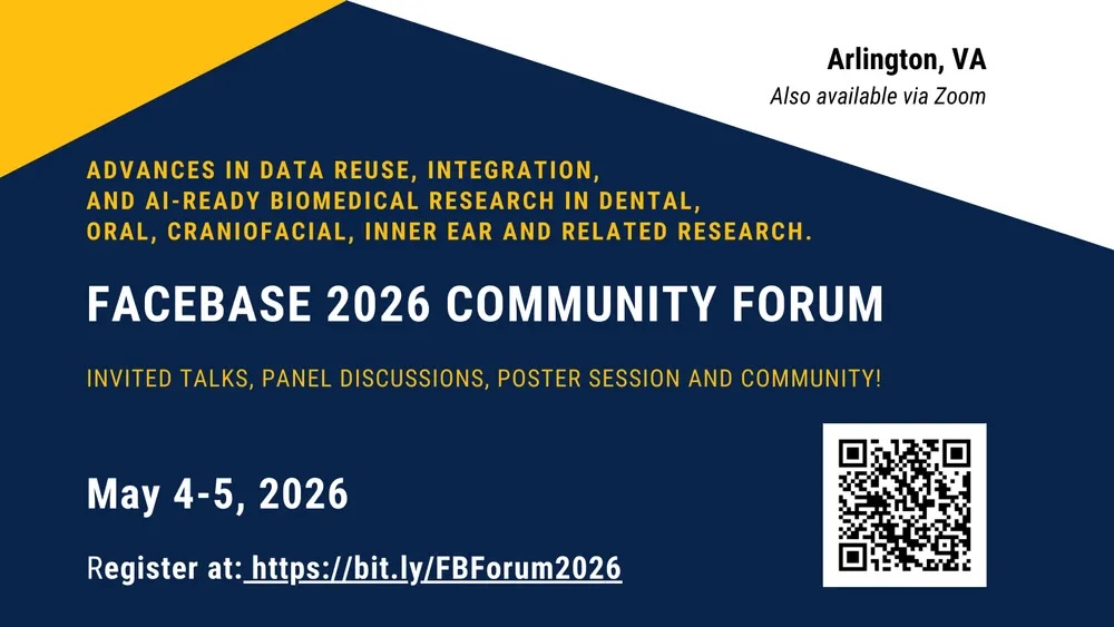 FaceBaseDataHub's tweet photo. We have extended the poster abstract deadline for the 2026 FaceBase Annual Meeting. 

Share your work and connect with the craniofacial research community!   

Deadline is now: Friday, April 24. Submit here →  https://t.co/KnWgFpKxn2 https://t.co/xnXkdcUA50