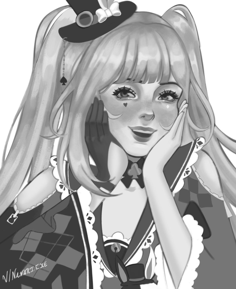 NanaRiiiiiiii's tweet image. [Grayscale Sparxie Fanart] ♠️♥️
might color it later

#sparxie #fanart #honkaistarrail