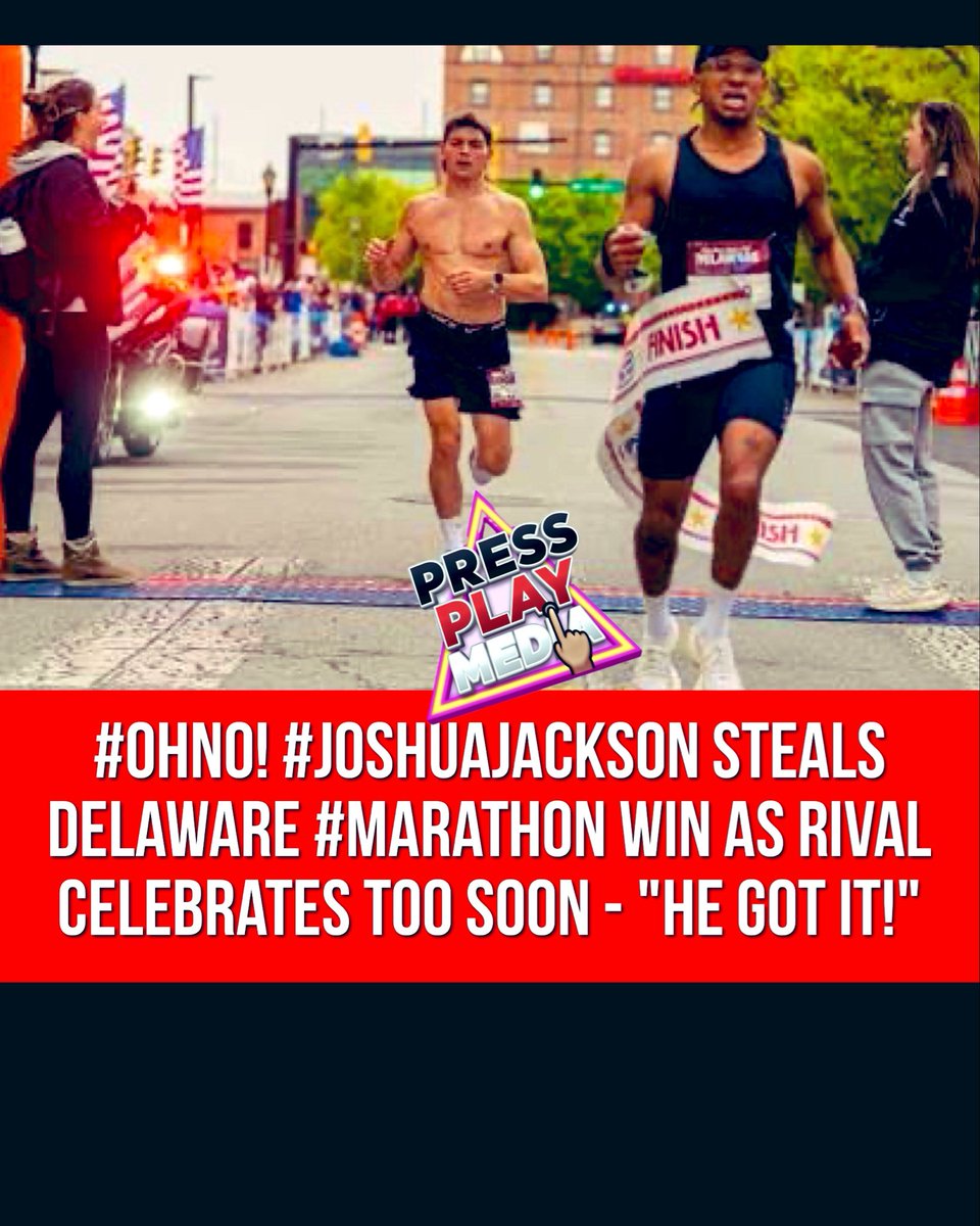 PRESSPLAYMEDIAC's tweet image. #pressplay▶️: #ohno! #JoshuaJackson Steals Delaware #Marathon Win as Rival Celebrates Too Soon - "He Got It!"

In a finish straight out of a Hollywood script, 24-year-old Joshua Jackson from Pottstown, Pennsylvania, pulled off one of the most savage comebacks in marathon history