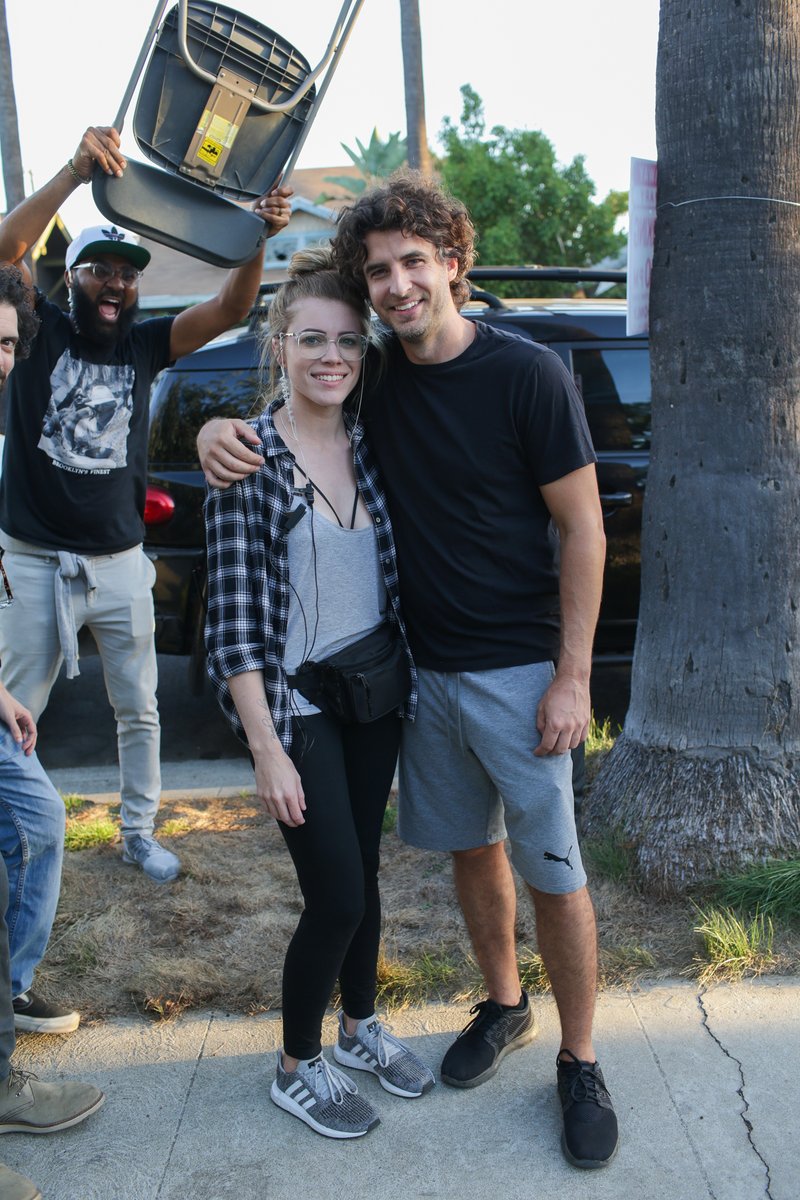 RoyTighe's tweet image. That's me and my wife Chelsea on one of our commercial shoots. Our friend Delmar in the back keeping everything moving. Some of my favorite days — building something with people you love. #BehindTheScenes #ProductionLife #Tigheland #LosAngeles