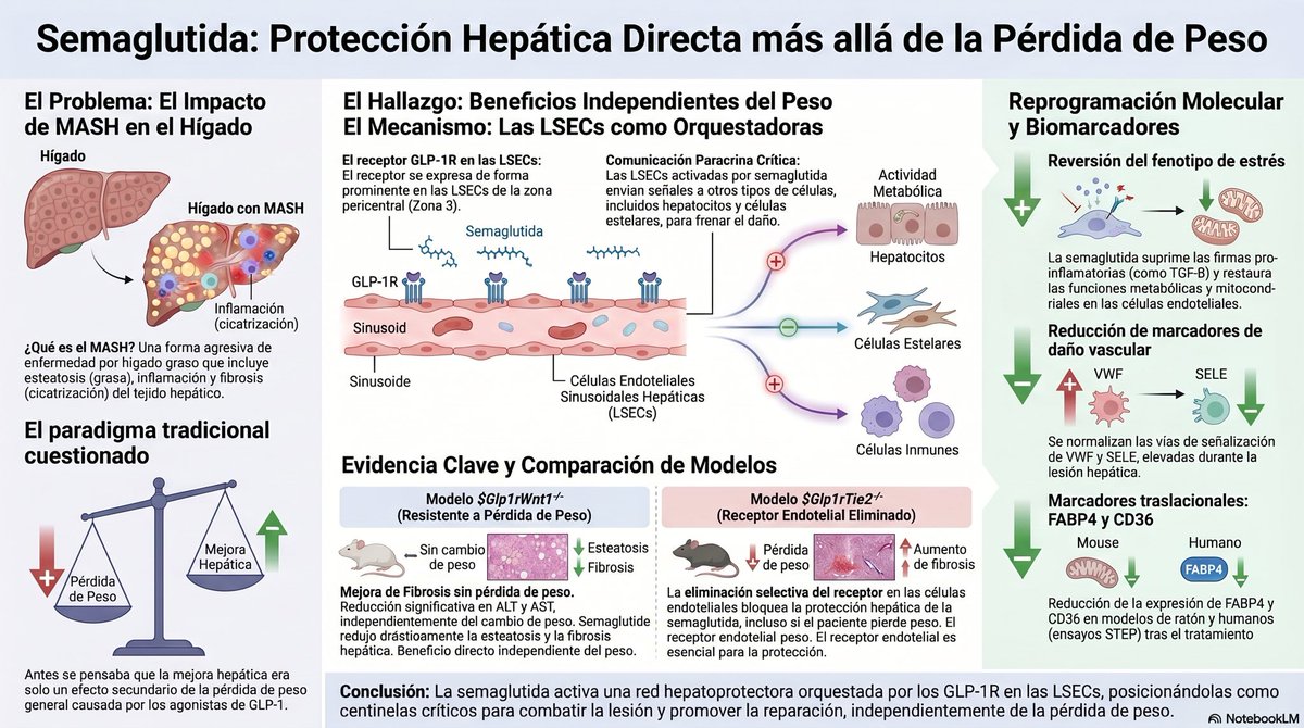 Diabetes_SEMI's tweet photo. 🚨 Semaglutida podría hacer mucho más que ayudar a perder peso: un estudio en Cell Metabolism muestra que mejora la MASH independiente de la pérdida ponderal 💊🧪🔥

🎙️@gomezdelgadoFJ 👨🏼‍⚕️ 
🎙️@DrPMiramontes 👨🏼‍⚕️

Participan en la divulgación y análisis de este estudio 📑📊
👇🏻👇🏻 https://t.co/NmBncZX3BV