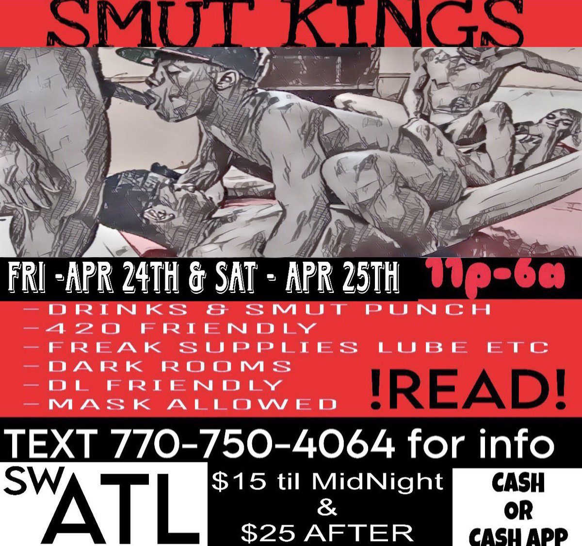 FreddieATL7's tweet photo. THIS WEEKEND ATLANTA FREAKS 

DRINKS-LARGE house - MASK ALLOWED🗣️PLENTY TOPS &amp; BTTMS

DM FOR INFO 

ATLANTA FREAKS 

RETWEET &amp; SHARE this post https://t.co/v5vWoecTmB