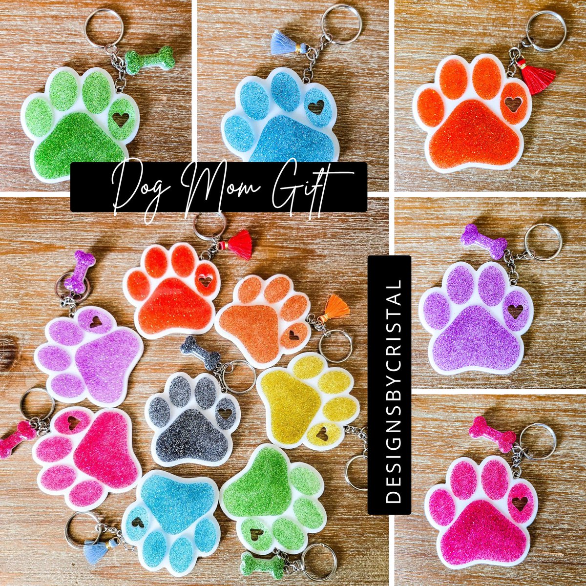 DsignsbyCristal's tweet image. Treat the ultimate Dog Mom this #MothersDay! 🐾 Grab these sparkly, glitter paw keychains in every color. Perfect for bags or keys!
​SALE: Buy 3, Get 25% OFF! 
​Shop "DesignsByCristal" now! 
#dogsoftwitter #craftbizparty #epiconetsy #twitterdogcommunity 
designsbycristal.etsy.com/listing/161099…