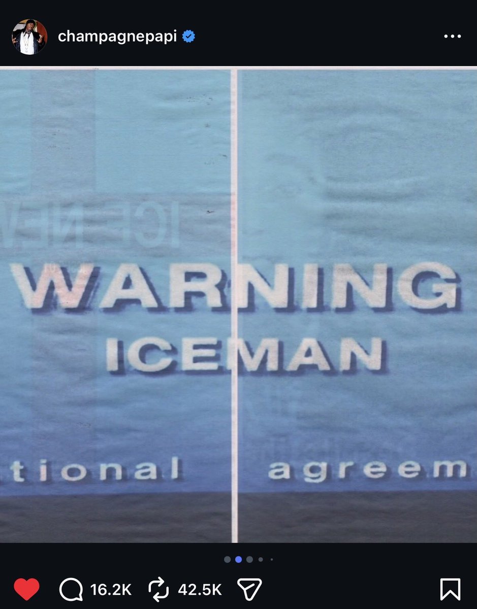 gibalyys's tweet photo. One thing I’ve noticed is that Drake’s posted many cryptic pictures with interesting lines around them looking similar to VHS tape footage.

Now knowing that there is something significant inside the ice blocks, could it be representing the album/footage of something?

“It’s in” https://t.co/aedL1NQ1y8