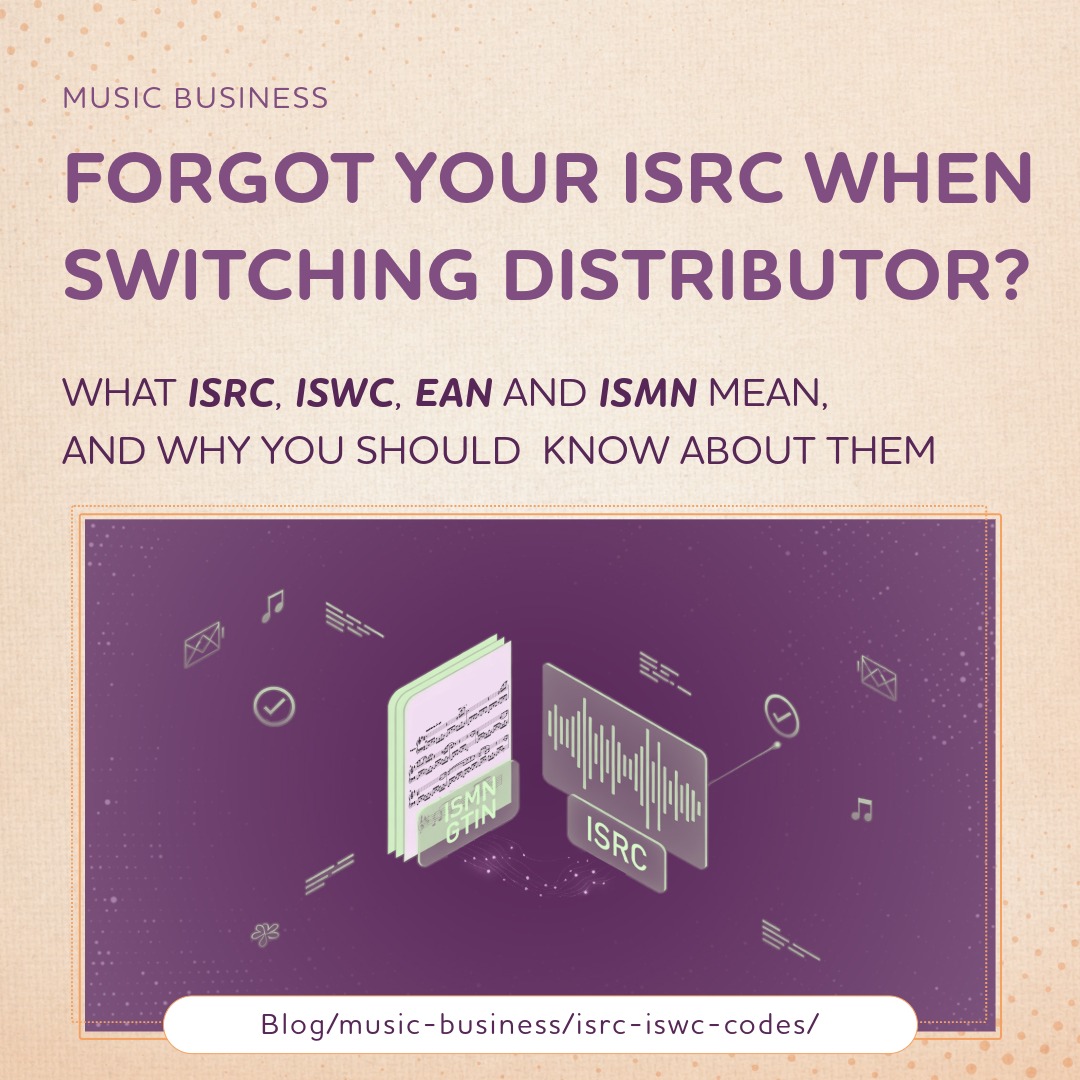 soundnotation's tweet photo. Forgot your ISRC when switching distributor?😬
All streaming stats gone. Why you should know about ISRC and other types of codes.
https://t.co/VQtDmBQjwi
#ISRC #MusicDistribution #Streaming https://t.co/Xtis69AWwC
