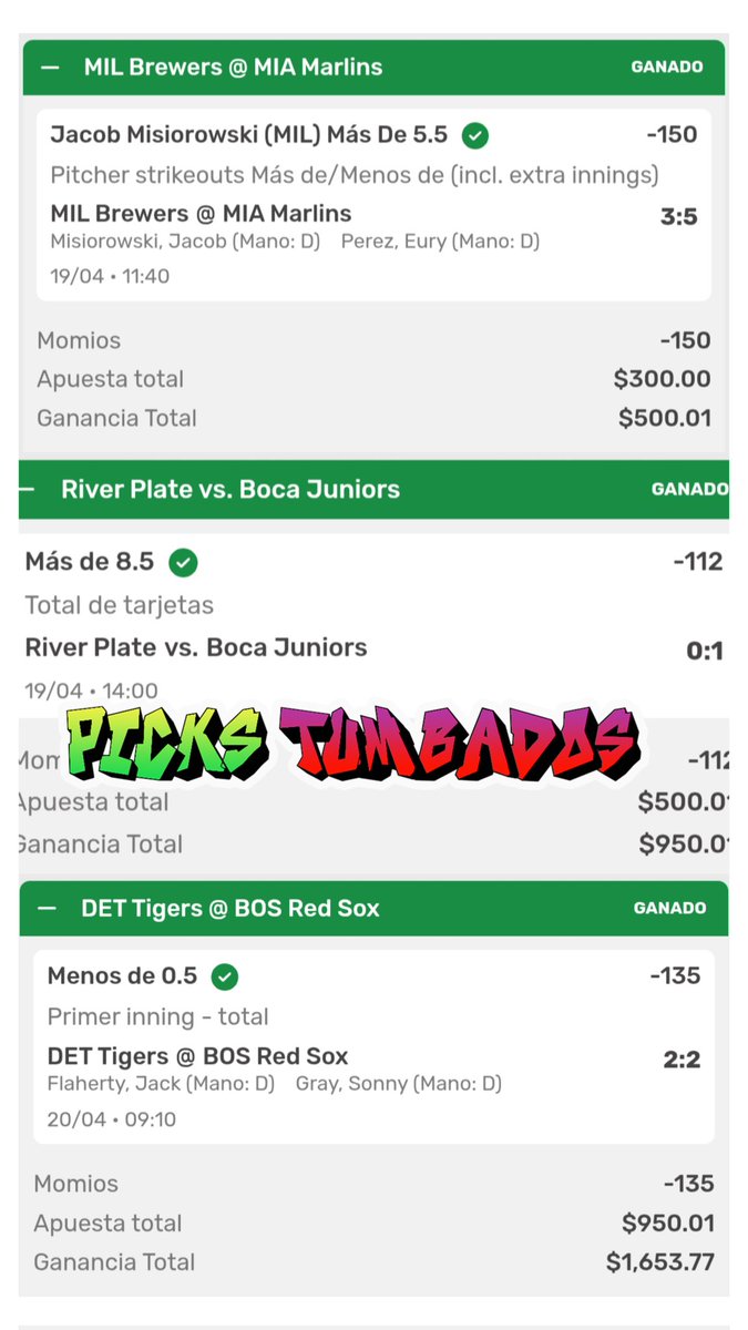Picks Tumbados tweet media