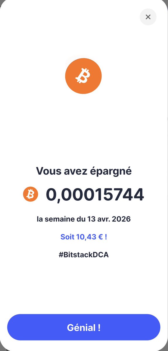 seborg38's tweet photo. @bitstack Bonne semaine à tous #BitstackDCA https://t.co/WyhuZBYBiN