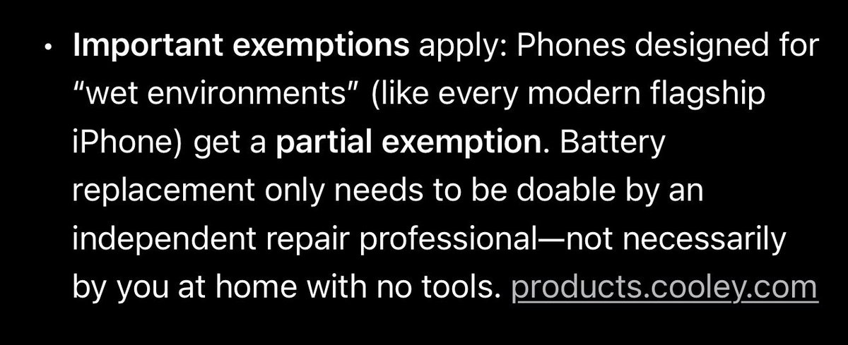 <a href="/YourAnonOne/">Anonymous</a> iPhones are exempt, of course.
Ain’t no one is getting an iPhone you can take apart.