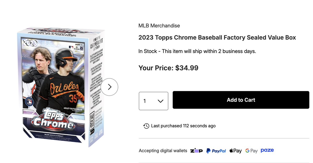 WNYCards's tweet image. wnyurl.com/BFbwCF - 2023 Topps Chrome Blasters Restocked on Fanatics #ad
