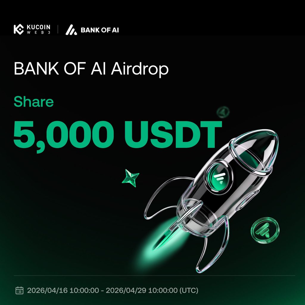 mosesolawoye7's tweet photo. #KuCoinWallet x BANK OF AI #Airdrop
๐ 5,000 USDT | 1,000 winners
๐ 04/16 10:00 - 04/29 10:00 UTC
To Enter
1๏ธโฃ Follow @KuCoin_Web3 & @bankofai_io
2๏ธโฃ Like + RT + Drop ur KuCoin wallet BSC address
3๏ธโฃ Join ๐ https://t.co/7PrzpAAHA2โฆ
Learn More: https://t.co/wrMS6bVcA5โฆ https://t.co/wwSK9LHKMG