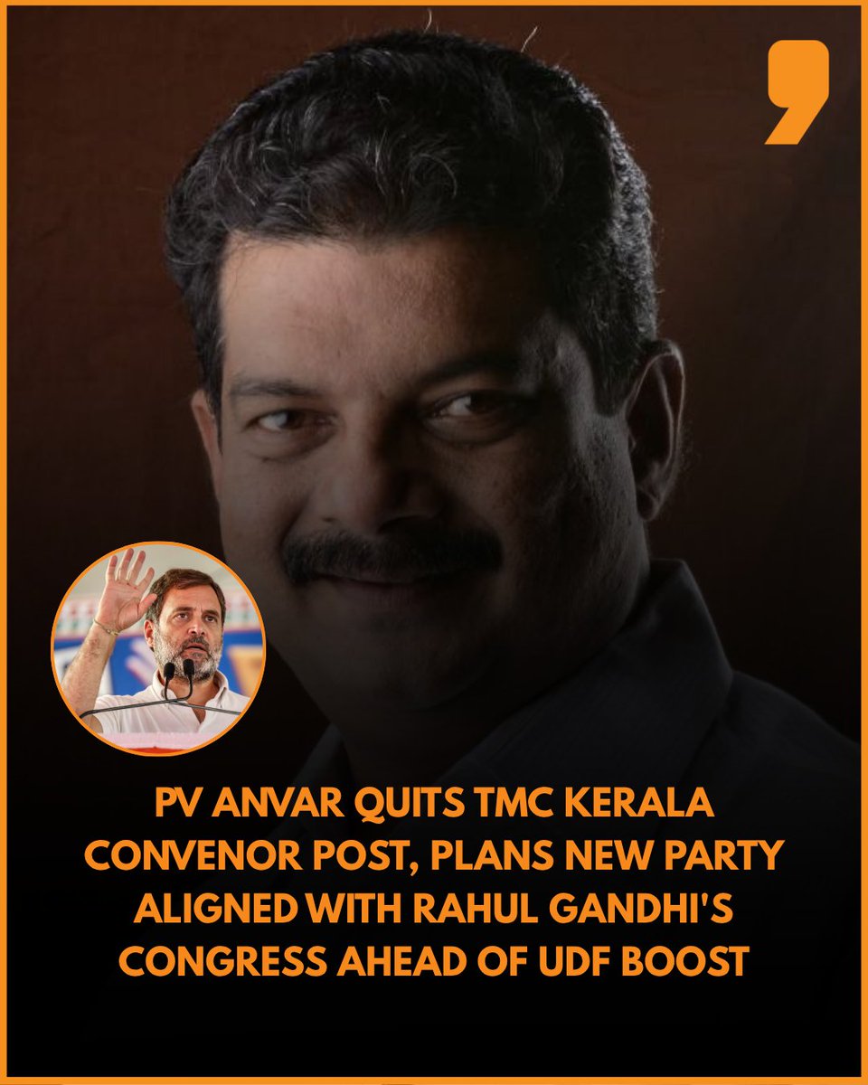 News9Tweets's tweet image. Former Nilambur #MLA #PVAnvar has resigned as Kerala State Convenor of the All India Trinamool Congress (#AITC), ending his brief association with Mamata Banerjee's party after joining in late 2024 following a fallout with the CPM-led LDF. Announcing his decision after a state