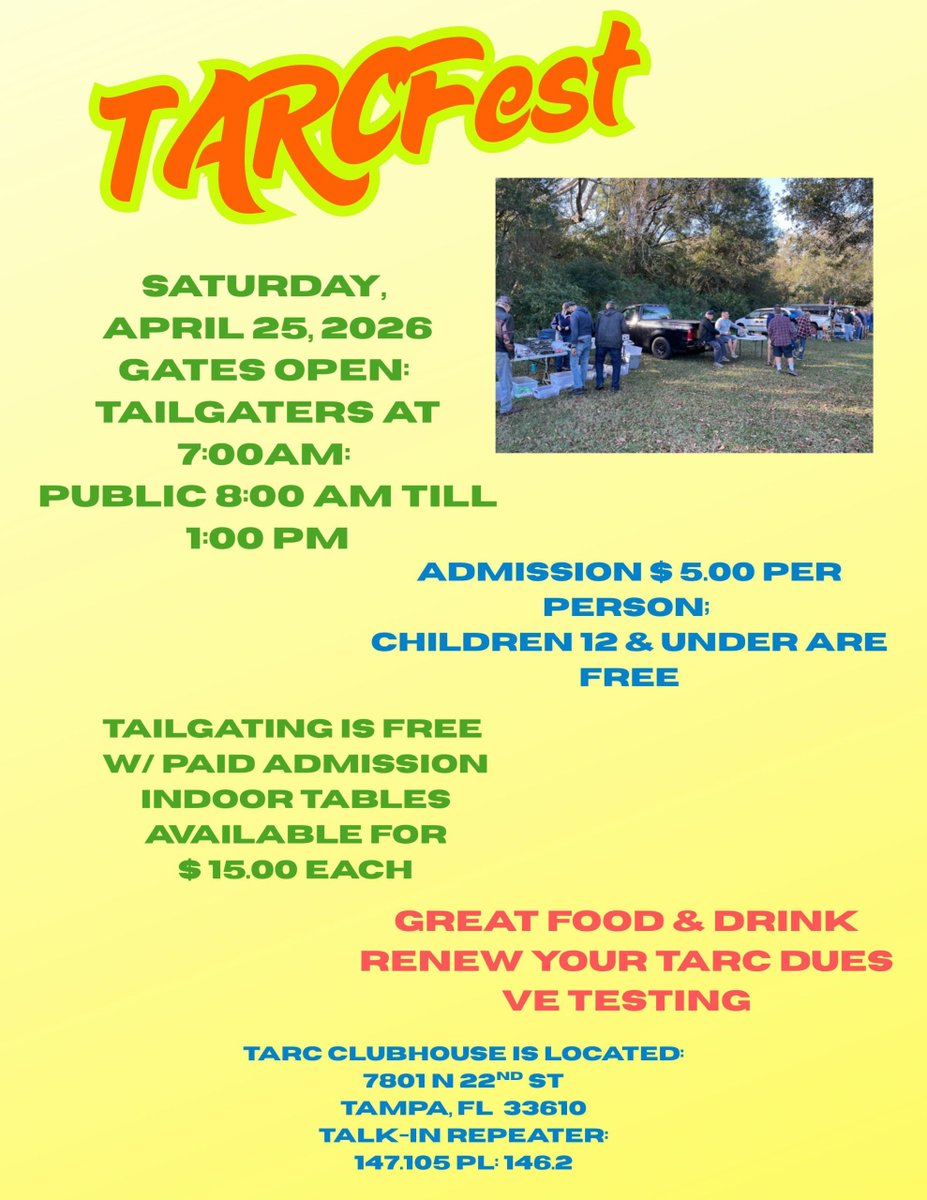 TheLaserHam's tweet image. I will be selling my antennas this Saturday at TARCFest, the Tampa Amateur Radio Club's semi-annual hamfest.  Come by and see the best folding ground plane antennas in the world!  Also, as far as I know, the ONLY portable GMRS ground plane antennas in the world.