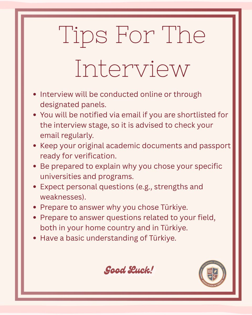 msatmvtr's tweet photo. Next on YTB agenda! The Interview stage. Here are some tips you can follow to ace your interview👩‍🏫📚 https://t.co/jEO1m0OSqb
