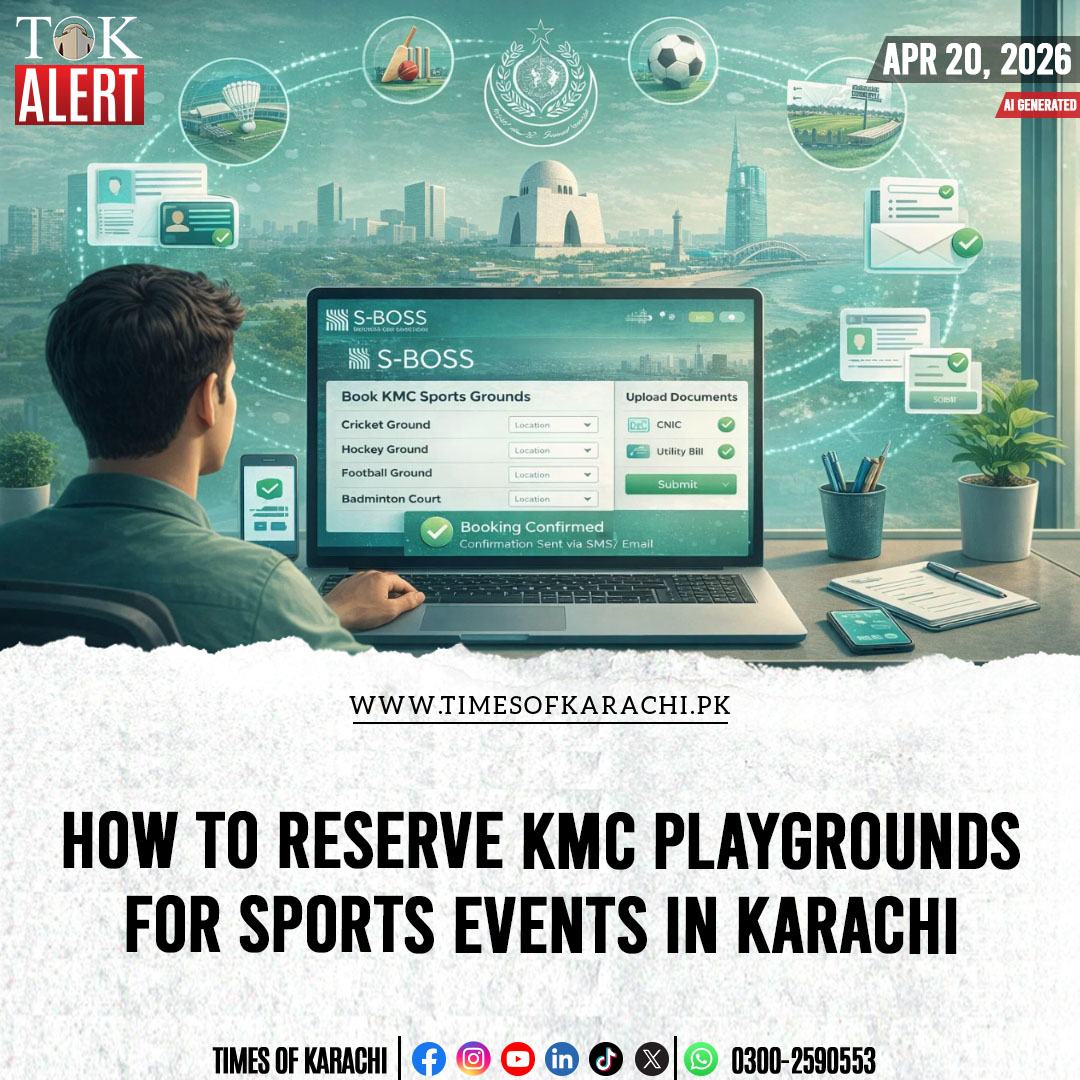 TOKCityOfLights's tweet image. The Karachi Metropolitan Corporation (KMC) playground online booking process has made it simple for individuals and organizations to reserve sports grounds in Karachi without visiting government offices.

Details: timesofkarachi.pk/92788

#TOKAlert #Karachi #KMC #SBOSS #Pakistan