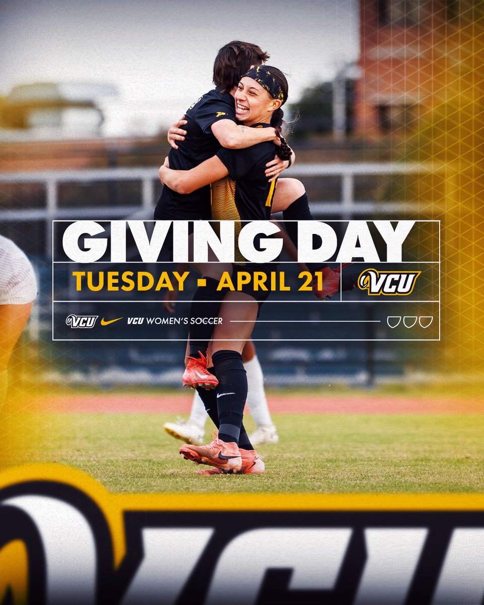 VCUWomensSoccer's tweet photo. Tomorrow, April 21, is Giving Day! Consider helping to support the success of our student-athletes by donating to our program!💛

🔗To donate: https://t.co/MbGyFiTon1 https://t.co/uK9OvX54j2