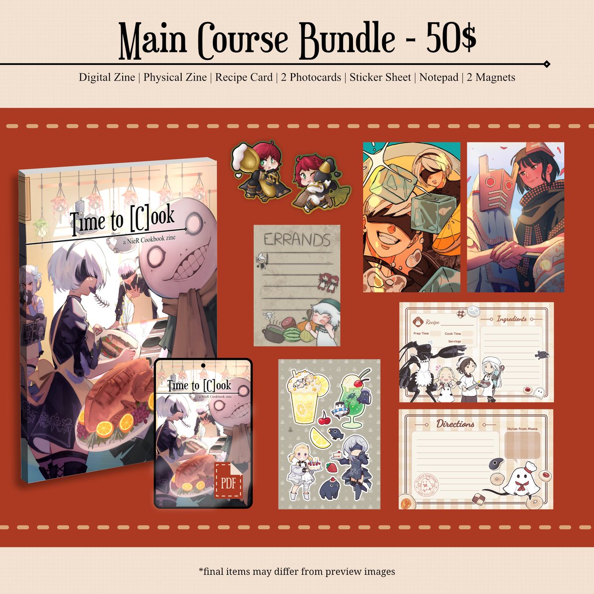 Time to Cook: A NieR Cookbook Zine tweet media