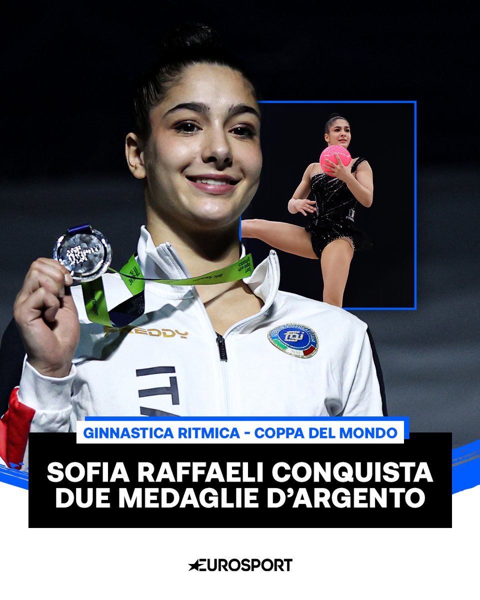 Sofia Raffaeli brilla a Baku ✨

In occasione della Coppa del Mondo in Azerbaijan la "Formica Atomica" di Chiaravalle mostra un’incredibile versione di se!

🥈 Doppio argento per l’azzurra: alla palla (28.800) e al nastro (28.500). In entrambe le specialità, Sofia si è arresa