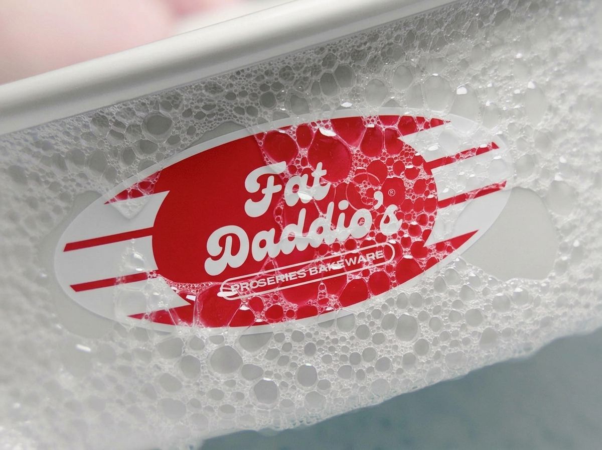 Rince, repeat...forever. The best part of baking is eating, not scrubbing. 
Fat Daddio's bakeware makes cleanup simple: quick soak and gentle wipe. 
Spend less time at the sink, more perfecting recipes (eating cake).