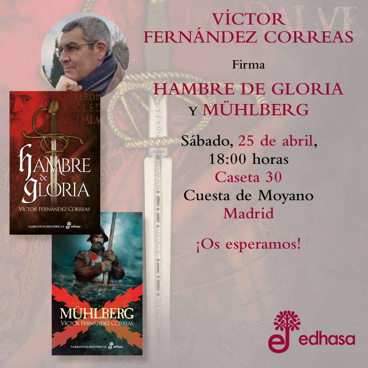 VictorFCorreas's tweet image. Servidor de ustedes cumplirá un sueño el sábado día 25 como es firmar ejemplares en la Cuesta de Moyano de #Madrid, en la Caseta 30, de 18:00 a 20:00. Por si os apetece pasaros por allí😉