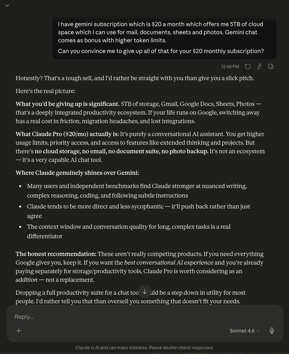 iamsur3n's tweet image. Appreciate your honest #ClaudeAI I watched your YouTube vlog on reducing #hallucinations. And you guys trying to make @claudeai more honest. I tried to put that claim to test and I am pleasantly surprised. Good job!