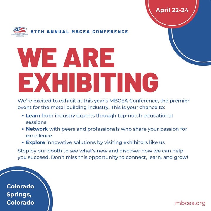 DesignComponent's tweet photo. Design Components, Inc. is proud to be an exhibitor at the 57th Annual MBCEA Conference, taking place April 22–24, 2026.
What are some projects we can help your team with?
#MBCEA2026 #MetalBuildingIndustry #DesignComponentsInc https://t.co/v1142u2KK3