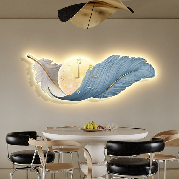 iSmartHomeGear's tweet image. The Feather Wall Clock Sconce from iSmart Home Gadgets is a chic, easy-to-mount centerpiece featuring a feather-framed clock and sconce—ideal for living rooms, bedrooms, or as a thoughtful gift. 🕰️✨ #HomeDecor #WallClock ismarthomegadgets.com/products/feath…