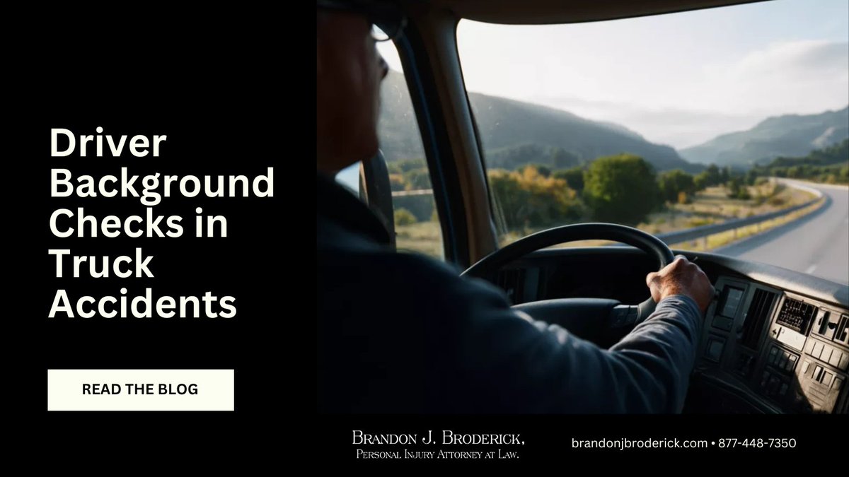 bjbroderick's tweet image. 💥🚛 Injured in a truck accident? The driver’s history may matter more than you think. Background checks can reveal ignored red flags—and who’s really liable. ⚖️ Learn how these records can impact your case. 👉 tinyurl.com/ya43bnmv

#TruckAccident #PersonalInjury #LegalFacts