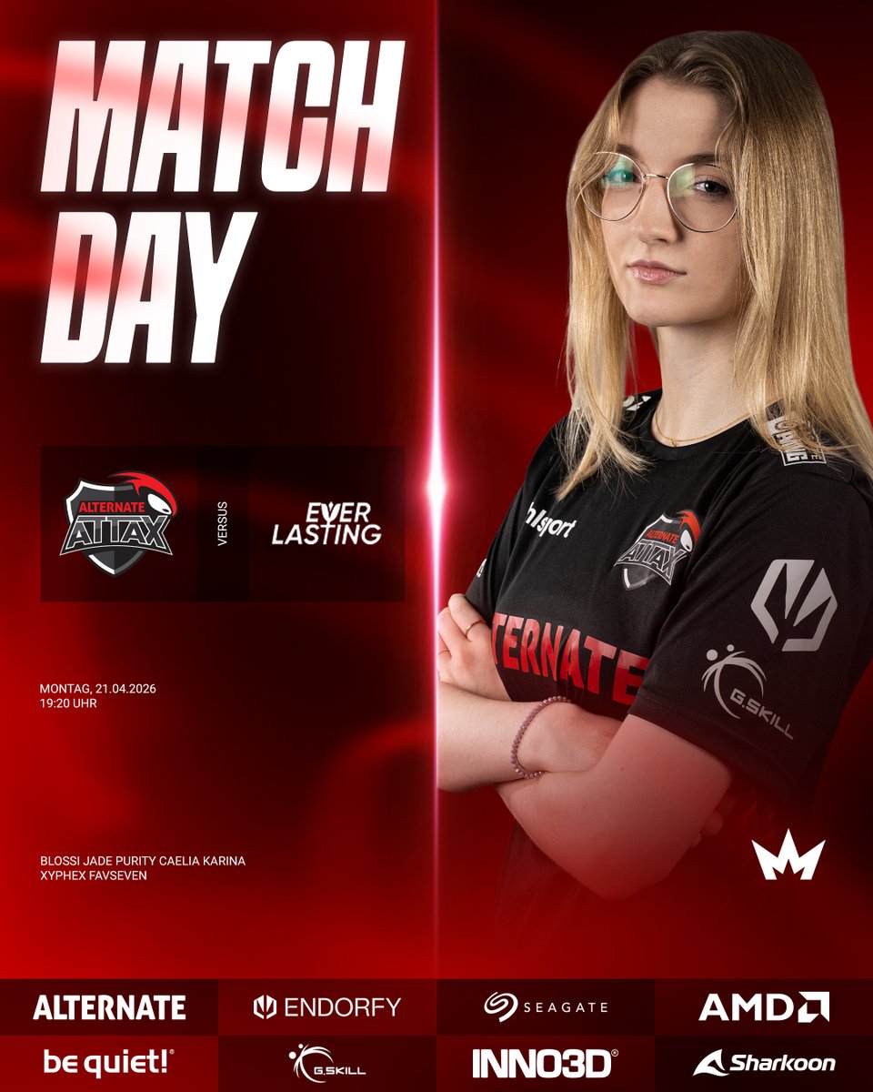 ATNattax's tweet photo. Das Warmup-Match fällt heute aus! 😱 Unser Spiel wird vorgezogen und geht bereits in wenigen Minuten los - also rein in die #ProjectQueens Playoffs! 🫡

#aufgehtsattax https://t.co/YnkxzIaGxJ