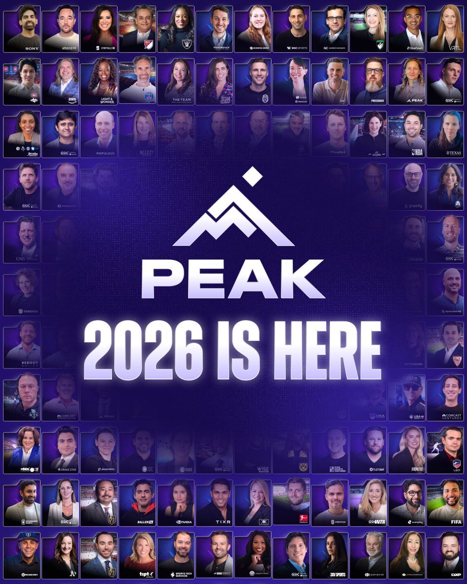 peakconf's tweet photo. PEAK 2026 is HERE! 🔥

For the next three days, this is where the sports industry comes together.

It starts today. Reg opens at 1:00pm! https://t.co/veclGyMM6M