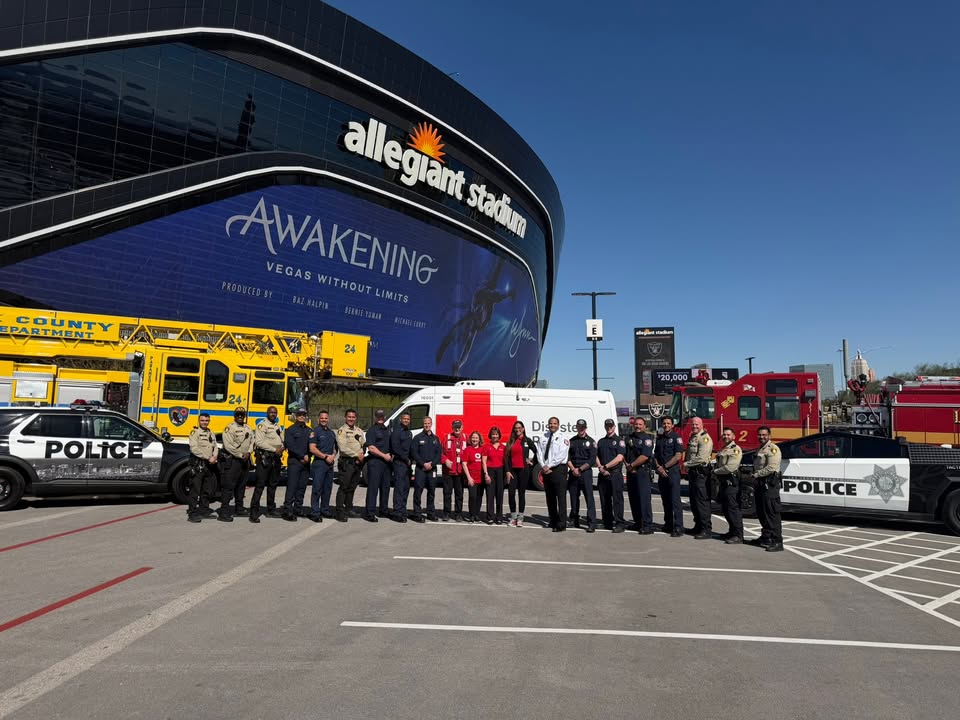 LVMPDDTAC's tweet photo. 🏆 Battle of the Badges: LVMPD vs. @LasVegasFD &amp; @ClarkCountyFD🏆

📍 Allegiant Stadium (Lot E) Modelo- 3333 Al Davis Way
📅 Apr. 28
⏰ 9-6pm

Schedule your appointment at https://t.co/zleBQQcgUl or call 1-800-733-2767. https://t.co/aCXbsLGuBq