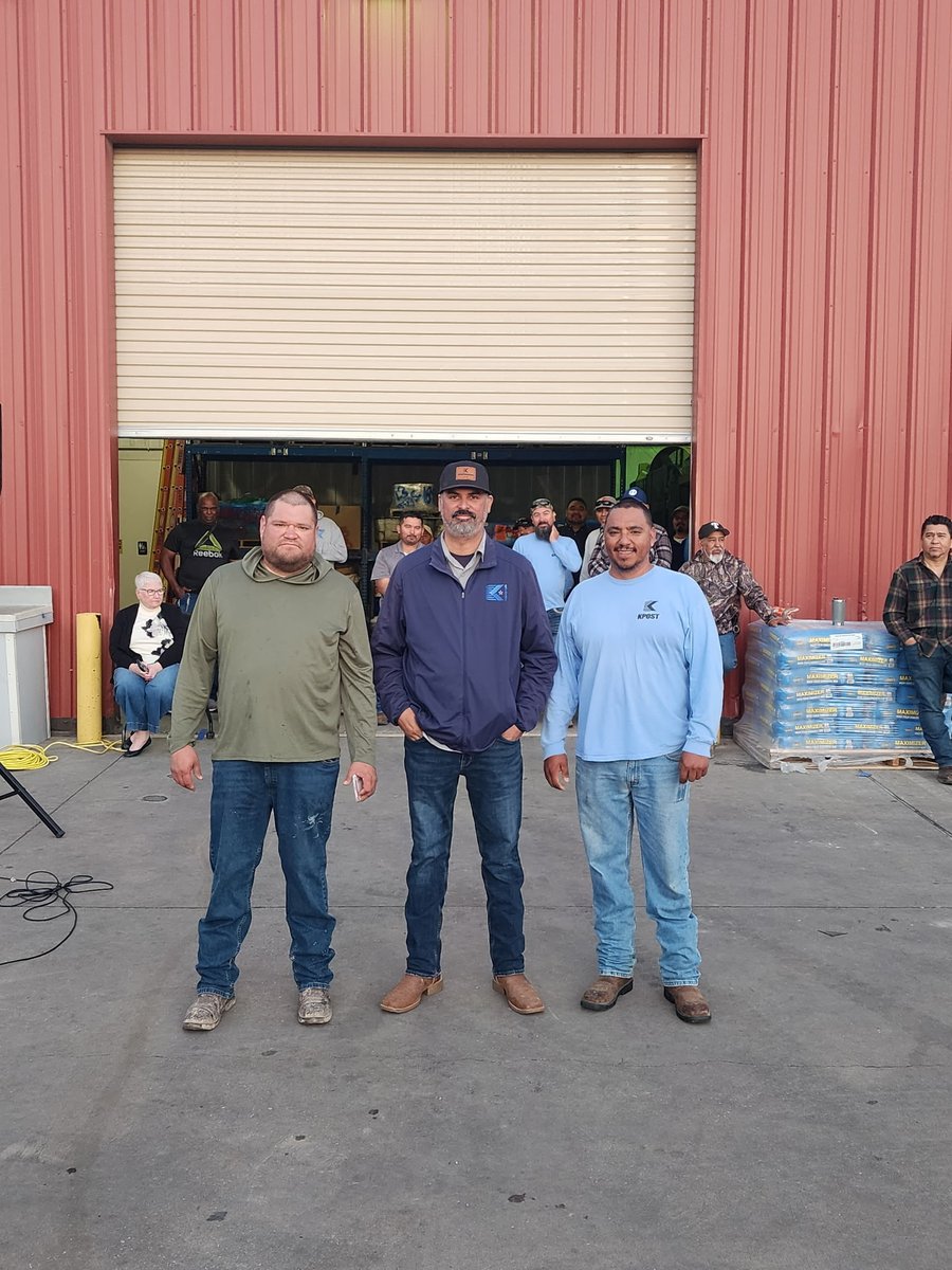 Our April Recognition honors two individuals who truly embodied the KPOST culture throughout the month. Michael Silva, wearing green in the photo, was presented with the "Team Before Me" award, and Jose Luis Montantes, in blue, received the "Whatever It Takes" award. Both