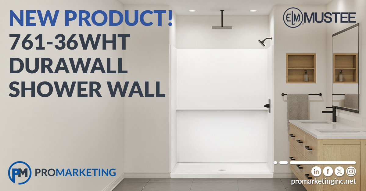 ProMarketing2's tweet photo. New Product Alert! 🚨
@ELMustee1932’s 761-36WHT #DurawallShowerWall delivers a clean, high-end finish that instantly elevates any bathroom space. Contact an expert at #ProMarketing today to learn more! https://t.co/n2EXH8Mbkg https://t.co/XNHhnXjF32