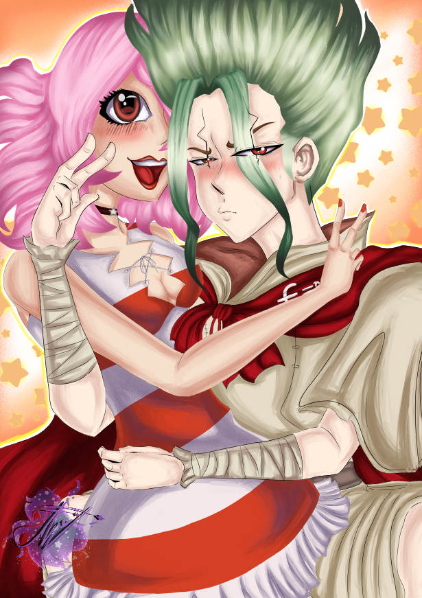 MoonKid76073077's tweet photo. Smt newww!! yayyy! :D this was a Commision i (finally) finished making for the dear @eveeriona <3!! i'm so happy it turned out well!!! >o< 💕 #seluna #DrStone #lunawright #senku https://t.co/u8s3SzusZN