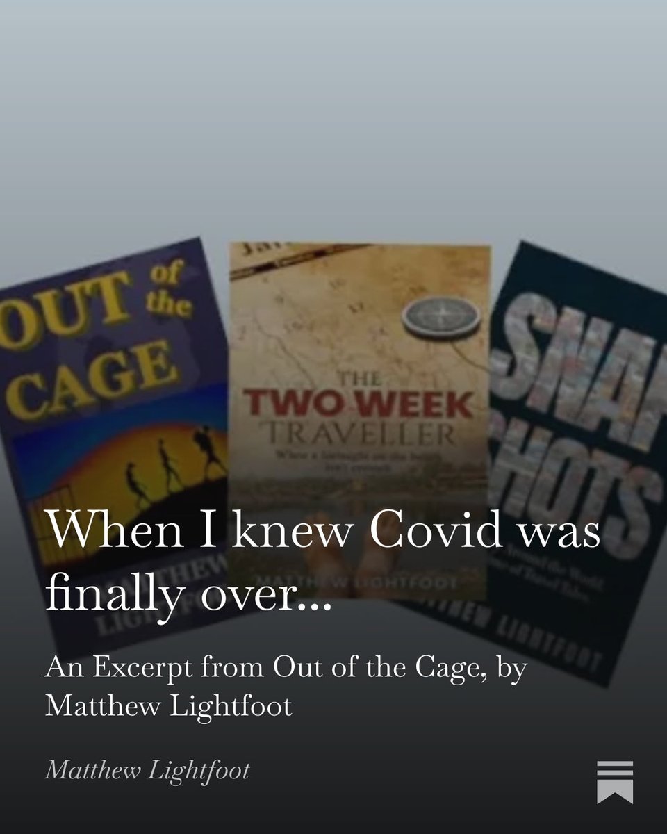 2WeekTraveller's tweet photo. The moment I knew Covid was finally over…an excerpt from Out of the Cage book, by Matthew Lightfoot.
https://t.co/0VxQcr76dT
#TravelWriting #Travelbook #Books #SEAsia #IndieAuthor #IARTG #WritingCommunity https://t.co/spO6u0J89S