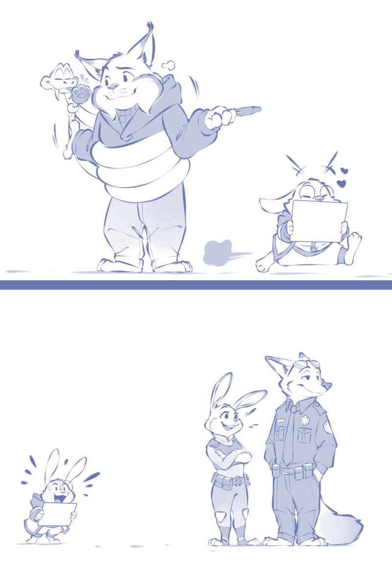 "Can I have your autographs?" 😊
Drawing my OC traveling in Zootopia city. 😁
#fanart #zootopia2 #comic #digitalartwork