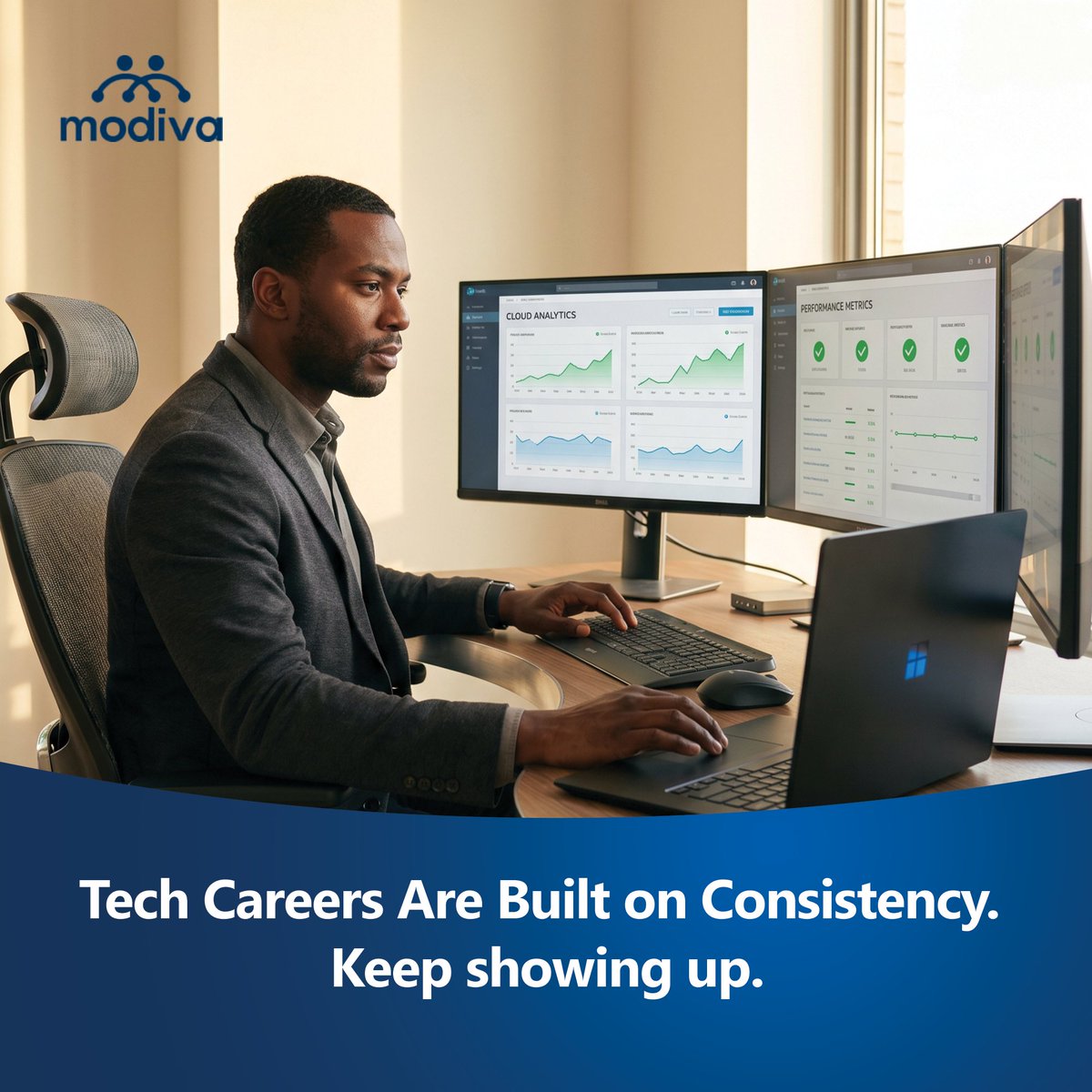 ModivaCommunity's tweet image. Some days feel productive. Others feel slow.

But progress happens when you keep showing up — reviewing notes, practicing skills, and preparing for the next certification.

Consistency turns effort into expertise.

#MondayMotivation #Consistency #ITCertification
