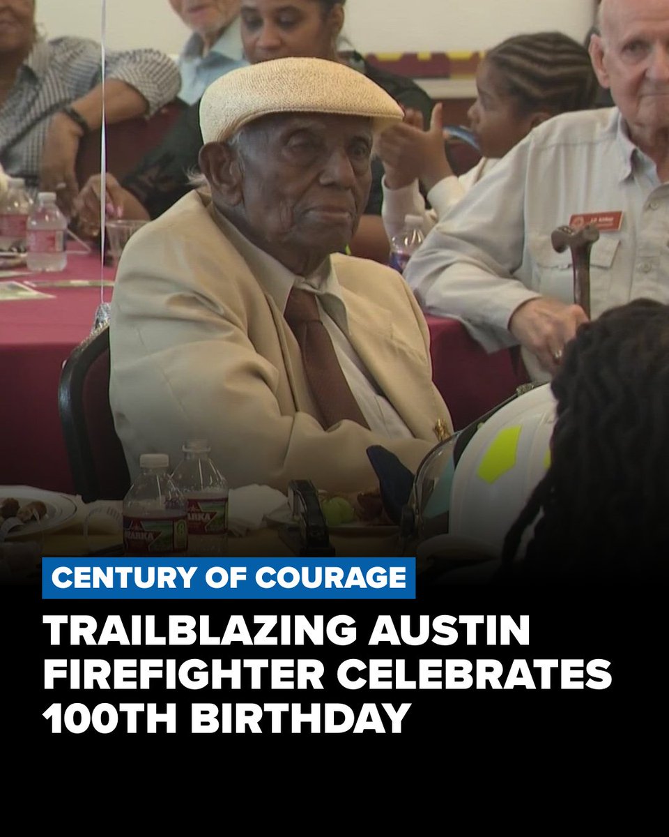 KVUE's tweet photo. HAPPY 100TH BIRTHDAY 🇺🇸 Marvin Douglas made history as the first Black fire inspector in Texas and one of the earliest Black firefighters to serve with the Austin Fire Department. Despite the challenges, Douglas didn’t just serve. He paved the way: https://t.co/57eXguQmOH https://t.co/ZqYI5m4jj3