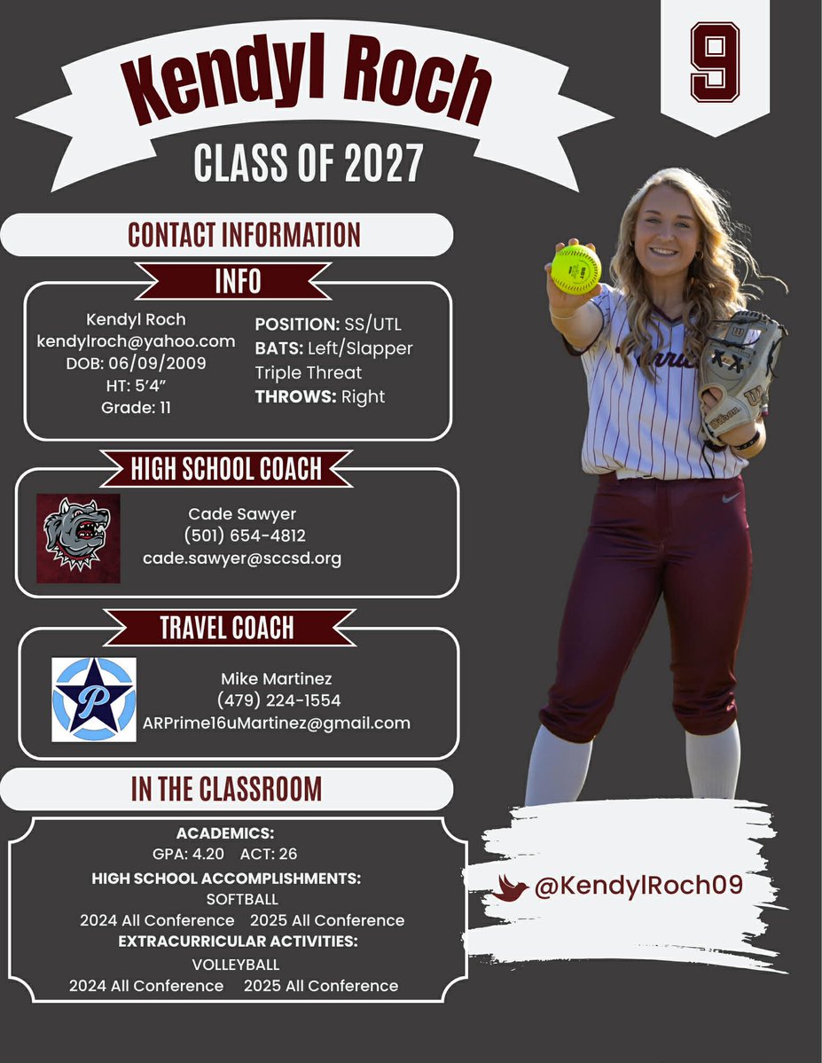 Mike_ARPrime16u's tweet image. 2027  @KendylRoch09  SS from @SCCSDAthletics was perfect last Friday in a 0-15 W over Southside Batesville HS
#Uncommitted

FieldLevel:
fieldlevel.com/app/profile/ke…

GameChanger:
-Morrilton Varsity Devil Dogs
web.gc.com/teams/gtDkHyf4…

@ar_prime_sb
#PrimeArmy

@DiamondAddicts @ASTSprts