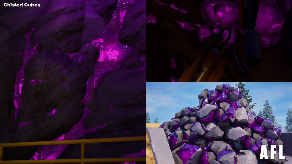 There is a Cube Mine located in 'Reality: 337'! 🟪

This Cube Mine the Imagined Order formerly owned is so interesting. It does remind me of the Cube from Loot Lake's House.

Jules is utilizing the mined Cubes in her-newly crafted weapons for the Elites to use in battle.