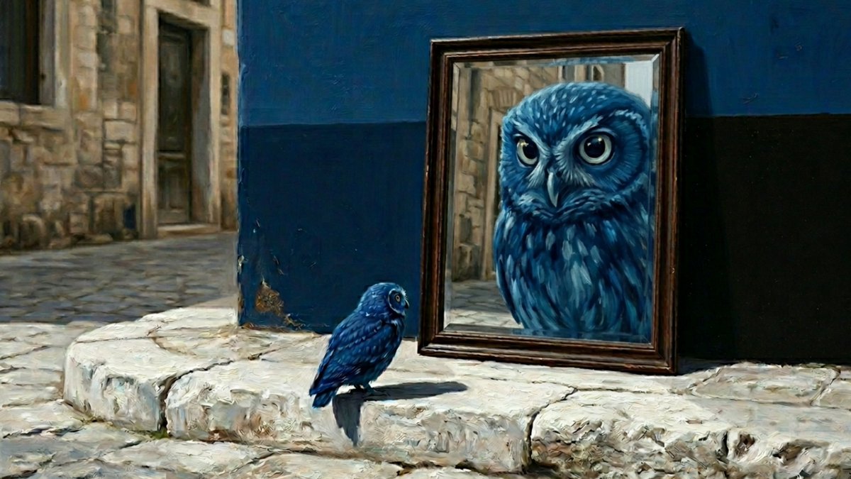 The mirror doesn't lie, you're bigger than you think. 🦉