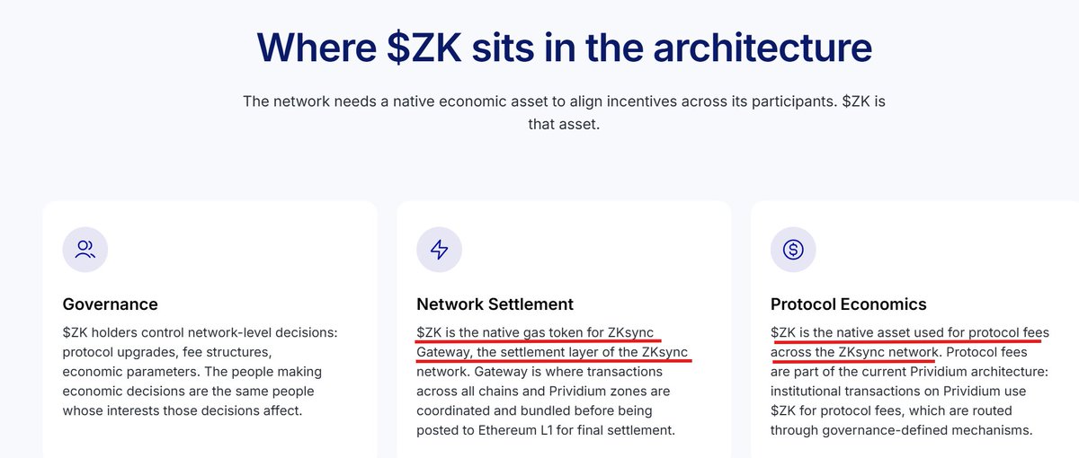 Looks clean.

zksync.io/token

Finally explains in plain English what $ZK will actually be used for and where demand comes from. 

Read it again: all chains built on ZK Stack will use ZK for gas.
